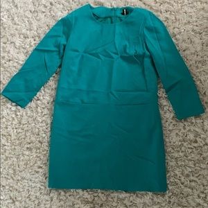 J.Crew teal dress with pockets and 3/4 sleeves
